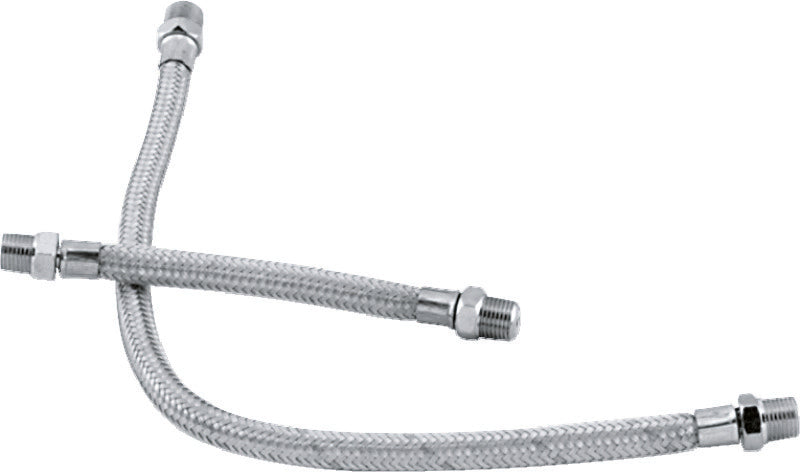 Bikers Choice 2066-1984 Shovelhead Braided Stainless Rocker Box Oil Line Set Replaces H-D 62783-66A - 493390