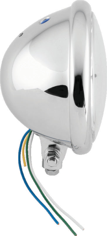 Bikers Choice 5-3/4 Chrome Bottom Mount Headlight Clear Lens H4 60/55W Universal - 666808