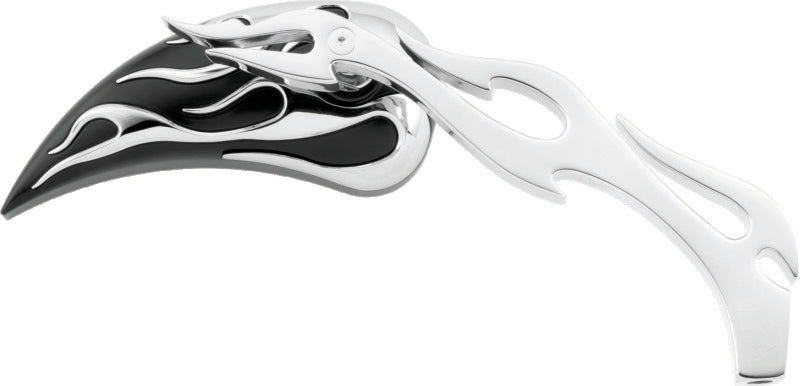 Bikers Choice 65-Up Black Teardrop Mirror With Flame (Pair) - 490548