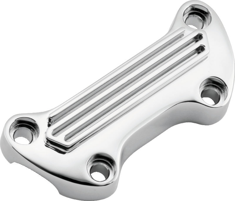Bikers Choice 74-Up Chrome Finned Handlebar Clamp With 1in. Bars - 489999