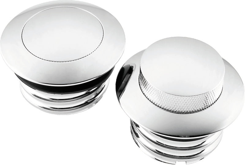 Bikers Choice 82 Up W/Dual Cap Chrome Pop Up Billet Gas Cap Set - 493060