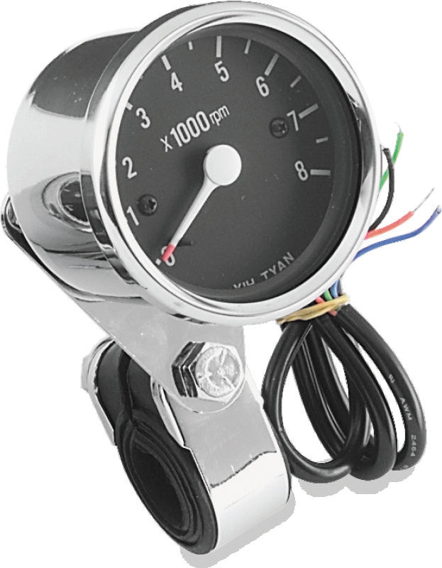 Bikers Choice Big Twin & XL Electronic Mini Tachometer 8000 RPM Black Face 2 1/2 Inch - 493374
