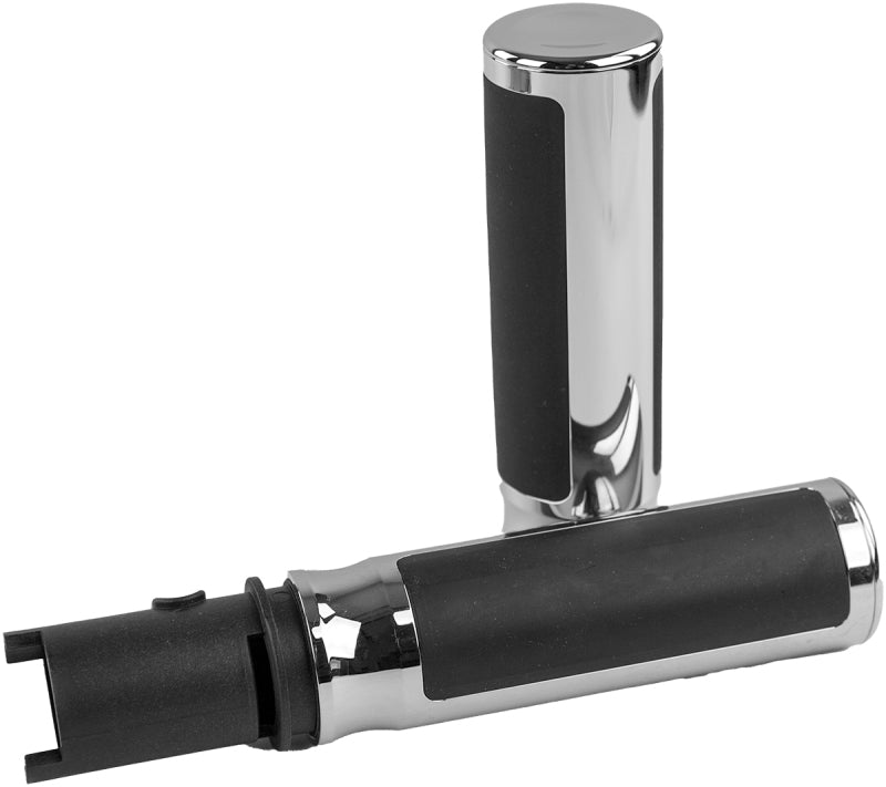 Bikers Choice Billet Cushioned Grips Throttle-By-Wire Chrome - 485810
