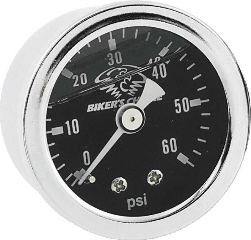 Bikers Choice Black Face Liquid Filled Oil Pressure Gauge 0-60 Psi 1/8 NPT - 210079