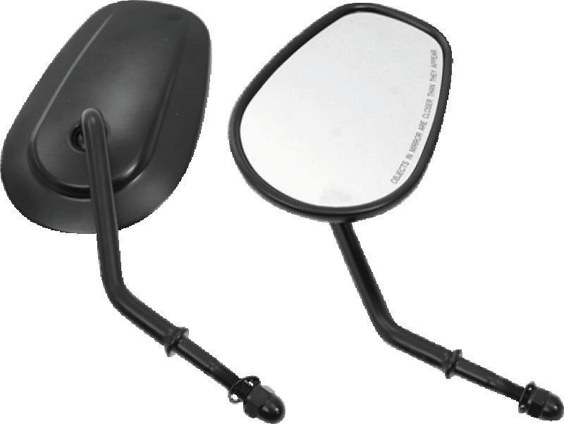 Bikers Choice Black Tapered Short Stem Mirrors Pr - 482009