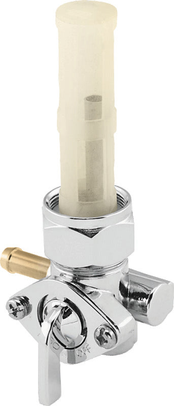 Bikers Choice Chrome 22MM Petcock With Screen Left Outlet Custom - 489716