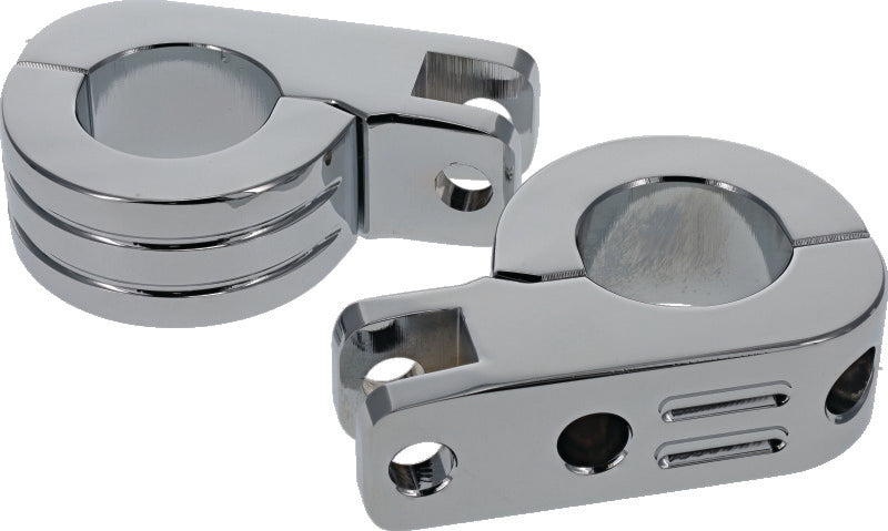 Bikers Choice Chrome Billet Highway Peg Mounts for 1.25 Inch Engine Guard Universal Custom Pr - 502318
