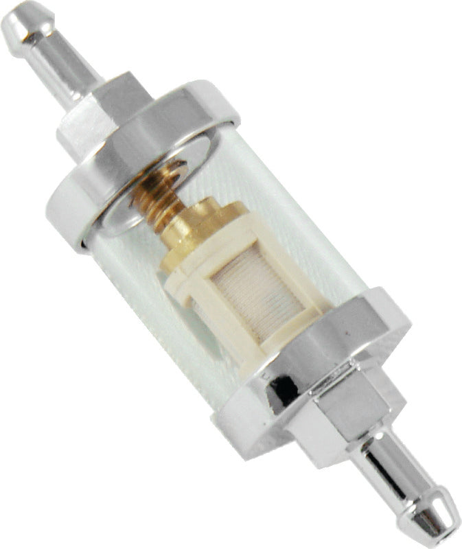 Bikers Choice Chrome Clear View Fuel Filter 1/4 Inch Hose Universal - 603516