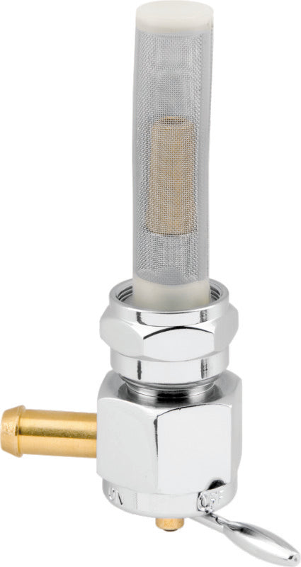 Bikers Choice Chrome Hex Petcock 22MM Left Outlet - 489640