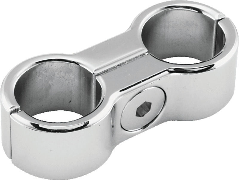 Bikers Choice Chrome Plain Oil Hose Separator For 2 Hoses - 489604