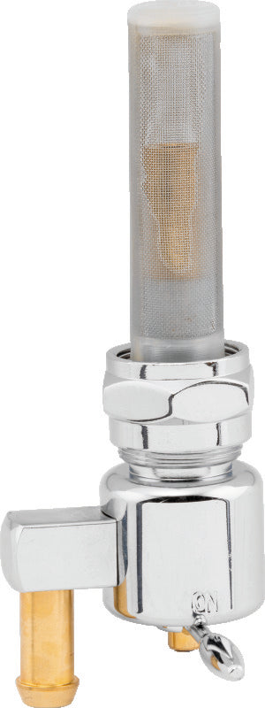 Bikers Choice Chrome Round Petcock 22MM Down Outlet - 489637