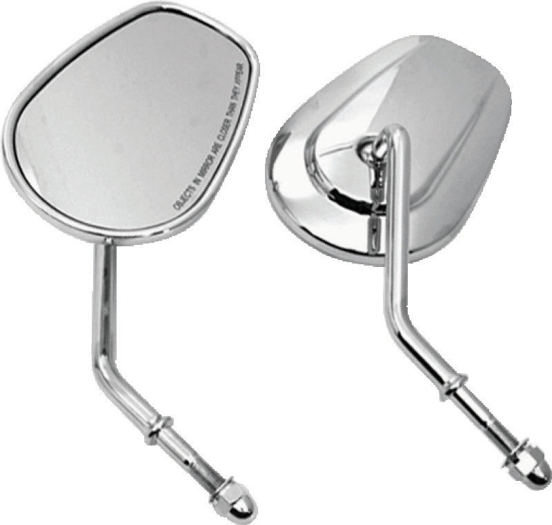 Bikers Choice Chrome Tapered Short Stem Mirrors Pr - 482008