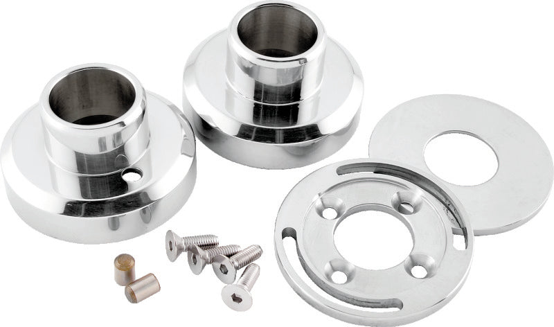 Bikers Choice Polished Stainless Steel Hidden External Fork Stop Kit Custom - 493224