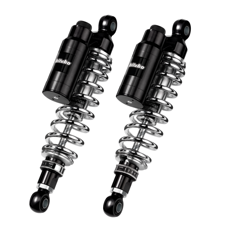 Bitubo Suspension Bitubo WMT1 Twinshocks Adj.: Spring Preload, Reb., Comp., Length 306mm, Piggyback Tank, Chr Edition - HD050WMT13