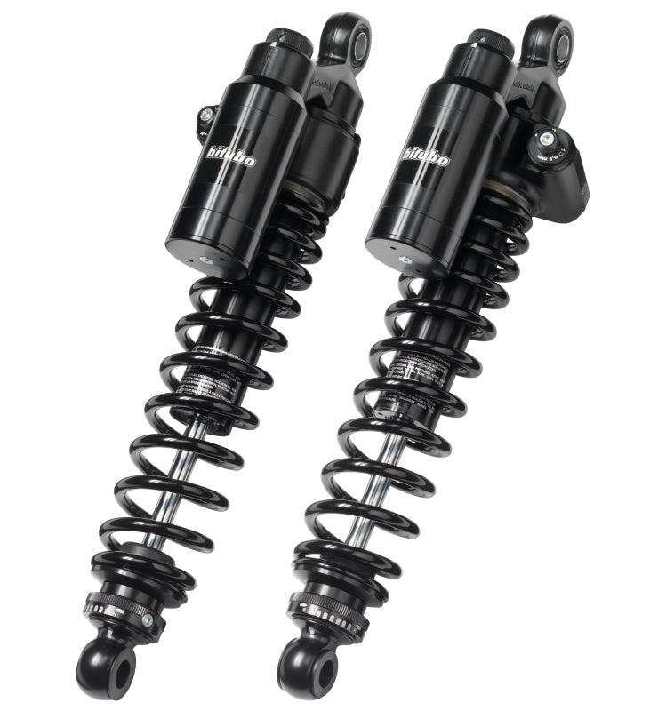 Bitubo Suspension Bitubo WMT2 Twinshocks Adj.: Spring Preload, Reb., Comp., Length 360mm, Piggyback Tank Dark Edition - K0039WMT22V2
