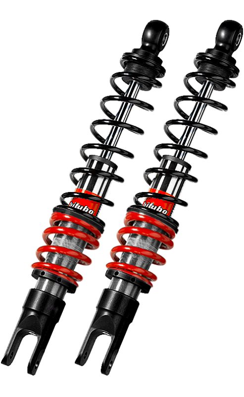 Bitubo Suspension Bitubo YGB0 Twinshocks Rear Adjustable: Spring Preload, Red And Black Springs - SC158YGB01