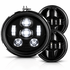 Eagle Lights 1997-2003 Honda Valkyrie Round Projection LED 7" Headlight and 4.5" Passing Lights