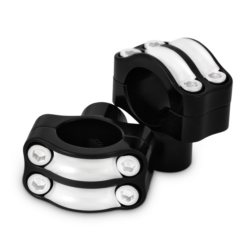 Burly Brand Reaper Riser Clamp 1-1/2in Tall for 1-1/4in Bar, Set - Black Machined - B12-8012BM