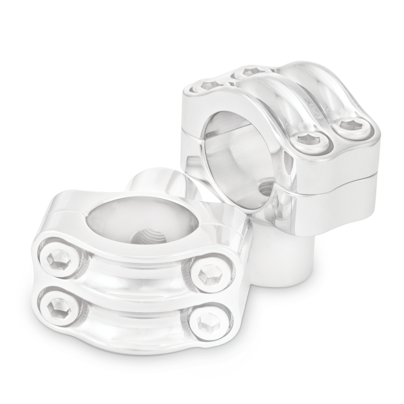 Burly Brand Reaper Riser Clamp 1-1/2in Tall for 1-1/4in Bar, Set - Chrome - B12-8012C