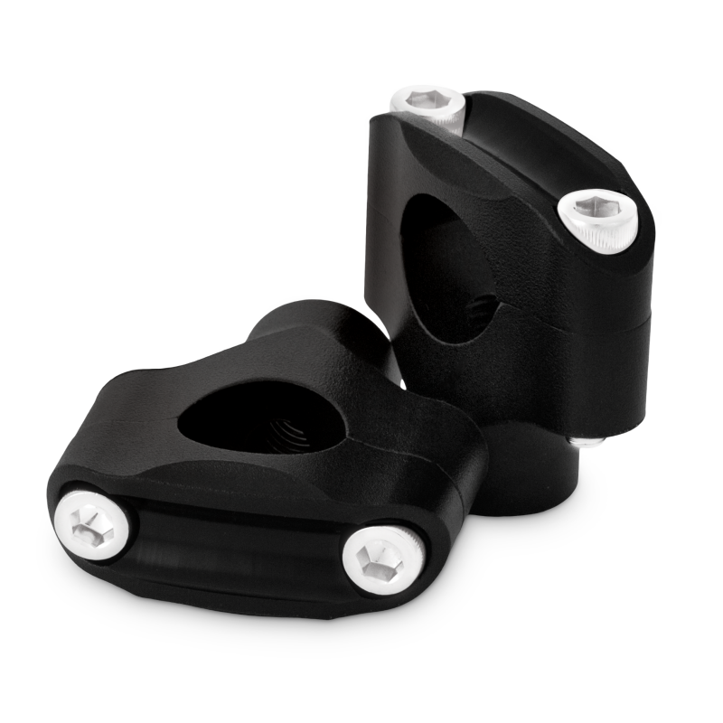 Burly Brand Reaper Riser Clamp 2-Bolt 1-1/2in Tall for 1in Bar, Set - Texture Black - B12-8015TB