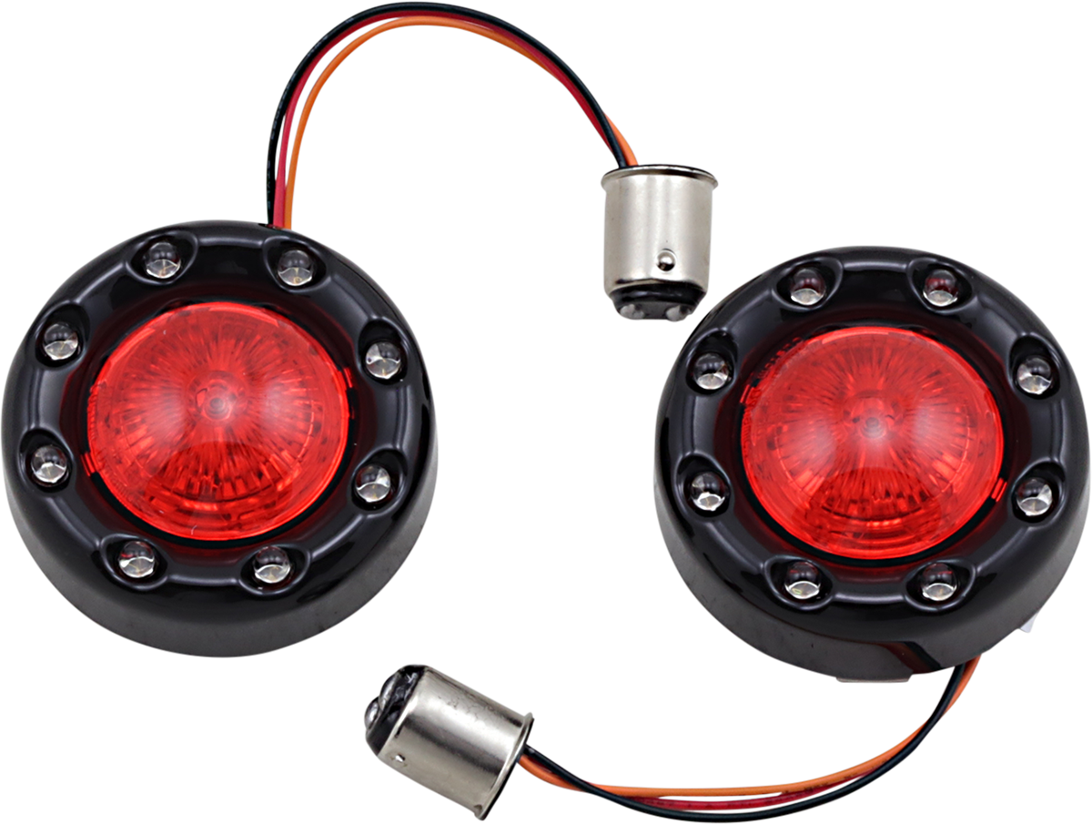 CUSTOM DYNAMICS Bullet Turn Signal 1157 - Black / Red Lens 2020-1877