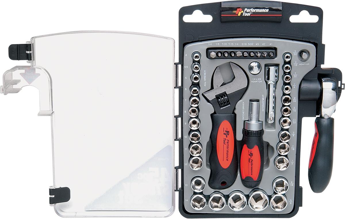 PERFORMANCE TOOL Stubby Tool Set - 45 Piece 3812-0009
