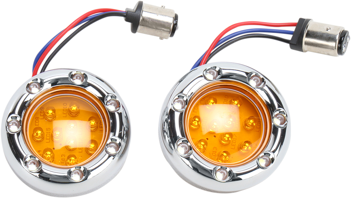 ARLEN NESS LED Light Kit for Factory Turn Signal Housing - Amber/White / Chrome 2040-0850