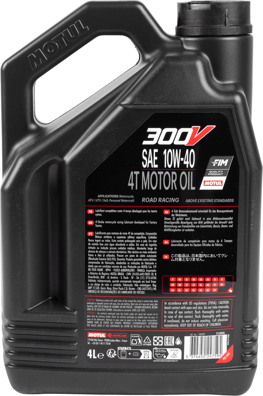 300V Synthetic Ester Oil - 10W-40 - 4L