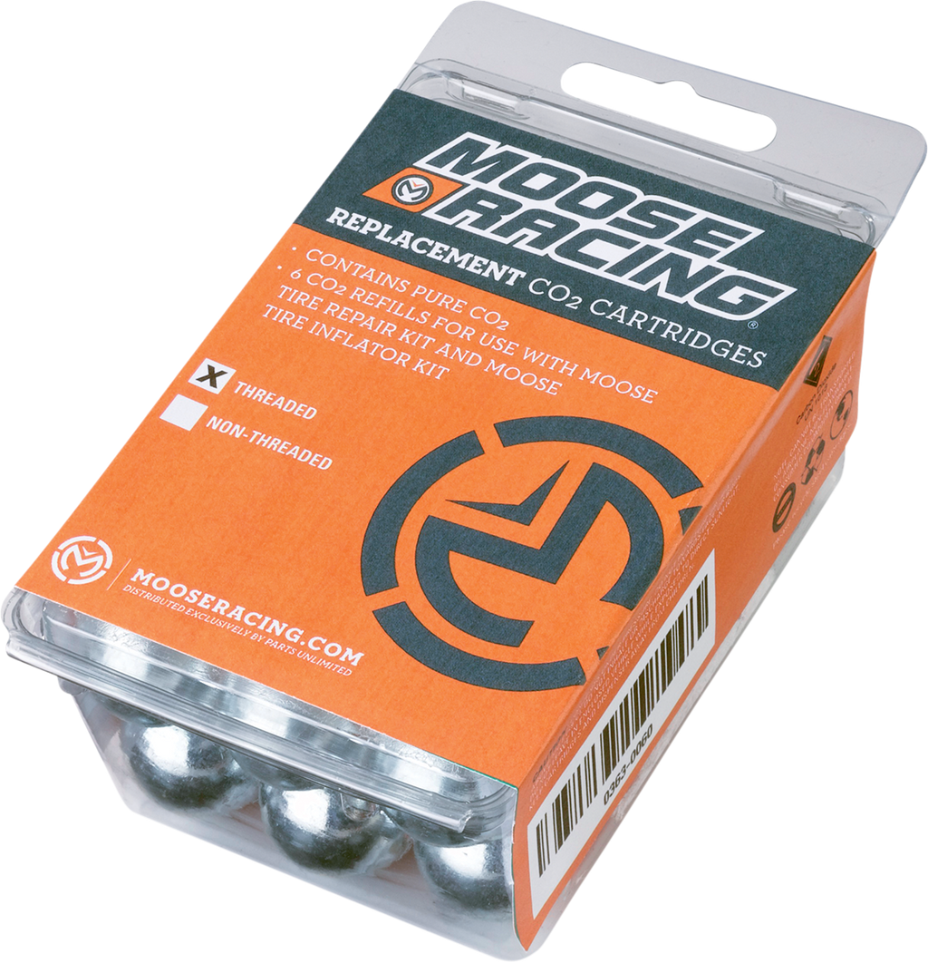 MOOSE OFFROAD Replacement Co² Cartridges - Cartridge / 16 Gauge Thread / CO2 0363-0060
