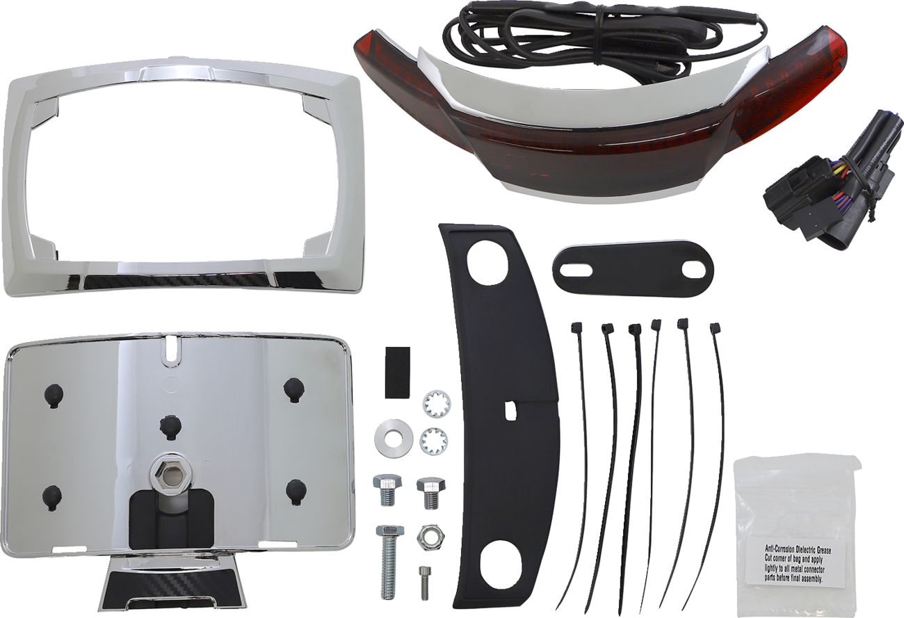 CIRO Taillight/License Plate Frame - Chrome / Red Lens 2010-1461