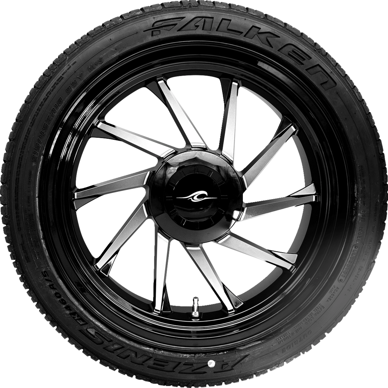 COASTAL MOTO Hurricane 3D Rear Right Wheel - Black Cut (18") | Falken Tire (215/45ZR18) 0336-0026