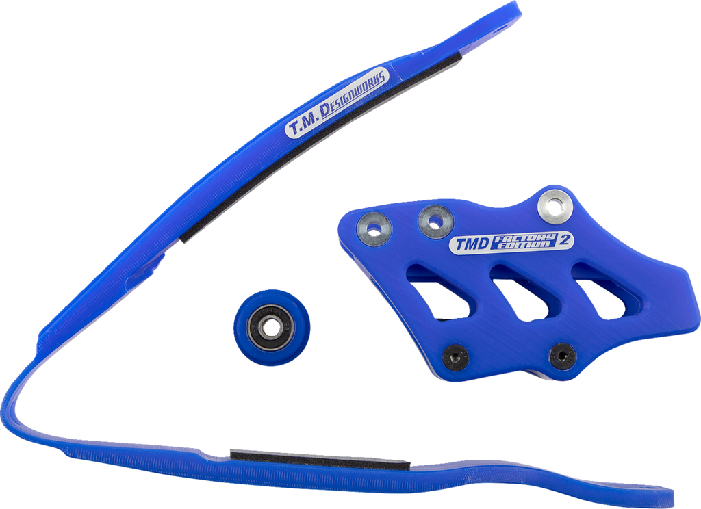 T.M. DESIGNWORKS Chain Guide and Slider Kit - Chain Guide/Slider / Blue / Yamaha 1231-1531