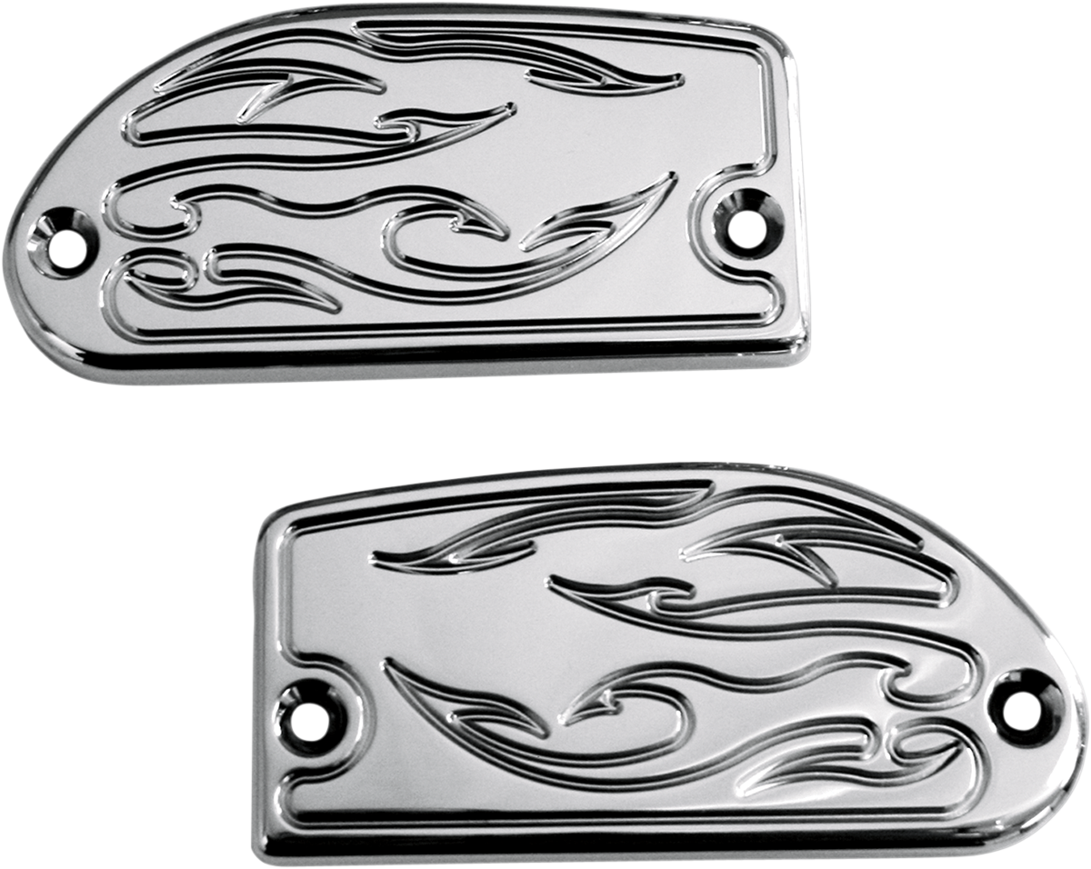 BARON Master Cylinder Cover - Flame / Yamaha / Chrome 0610-0304
