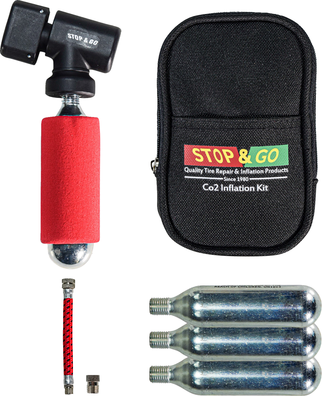 STOP & GO INTERNATIONAL Stop & Go C02 Inflation Kit with Hose - Inflation Kit with Tire Hose / C02 0363-0120