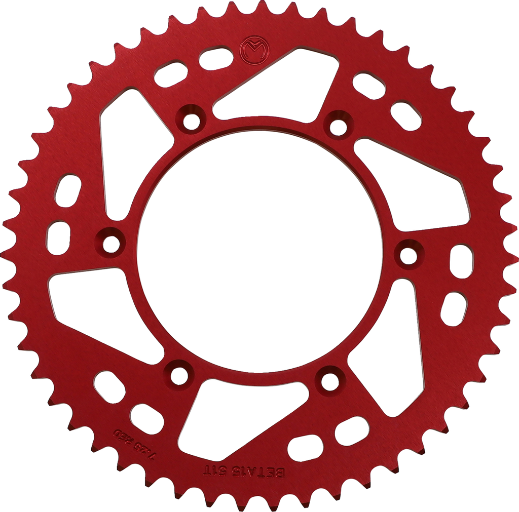 MOOSE OFFROAD Rear Aluminum Sprocket - Rear Sprocket / Aluminum / 51 Tooth / Red / Beta 1211-1868
