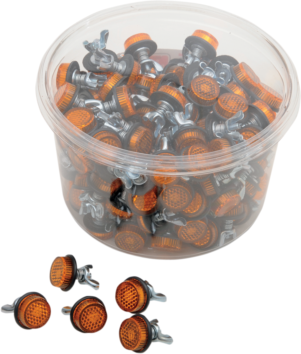 CHRIS PRODUCTS License Plate Reflectors - 150 Pack Tub / Amber CH150A