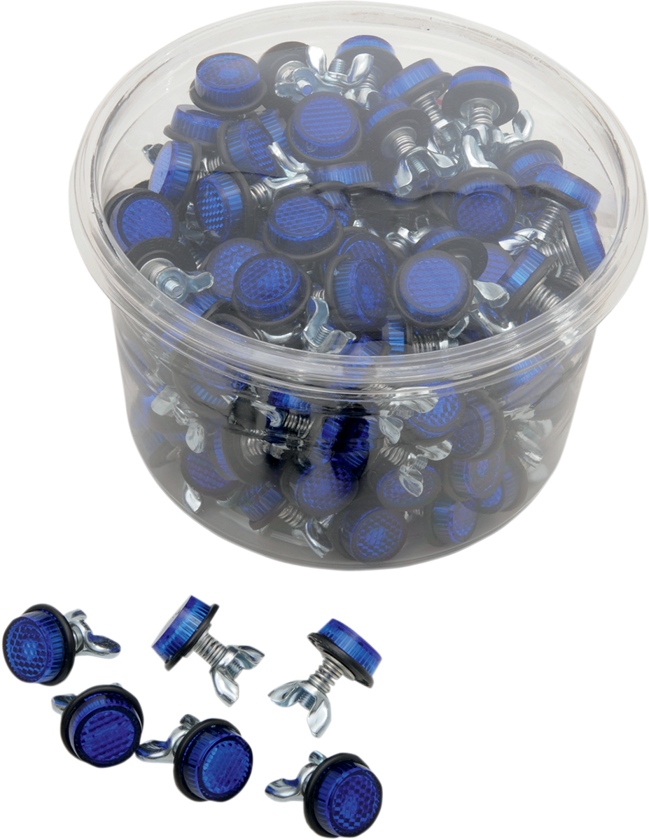CHRIS PRODUCTS License Plate Reflectors - 150 Pack Tub / Blue CH150B