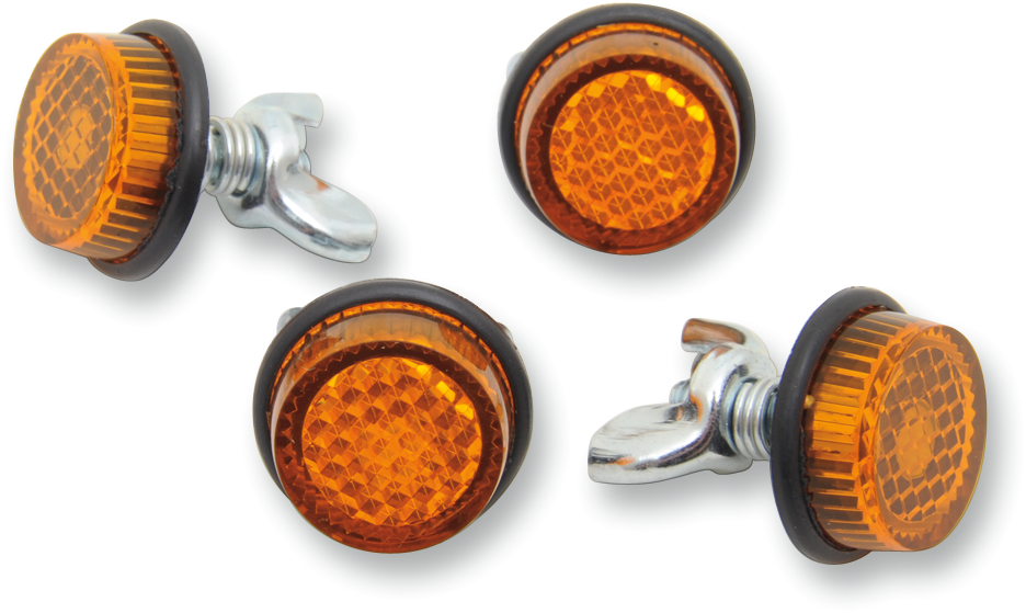 CHRIS PRODUCTS License Plate Reflectors - 4 Pack / Amber CH4A