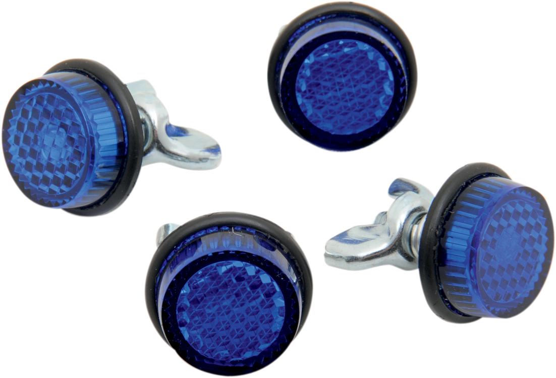 CHRIS PRODUCTS License Plate Reflectors - 4 Pack / Blue CH4B