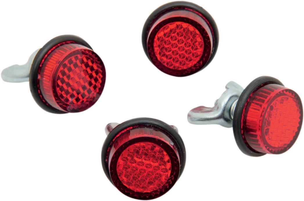 CHRIS PRODUCTS License Plate Reflectors - 4 Pack / Red CH4R