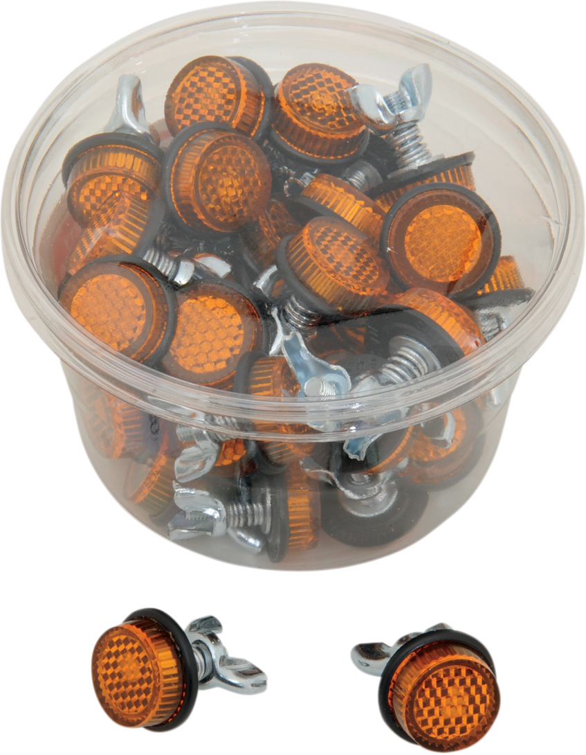 CHRIS PRODUCTS License Plate Reflectors - 40 Pack Tub / Amber DS-272080