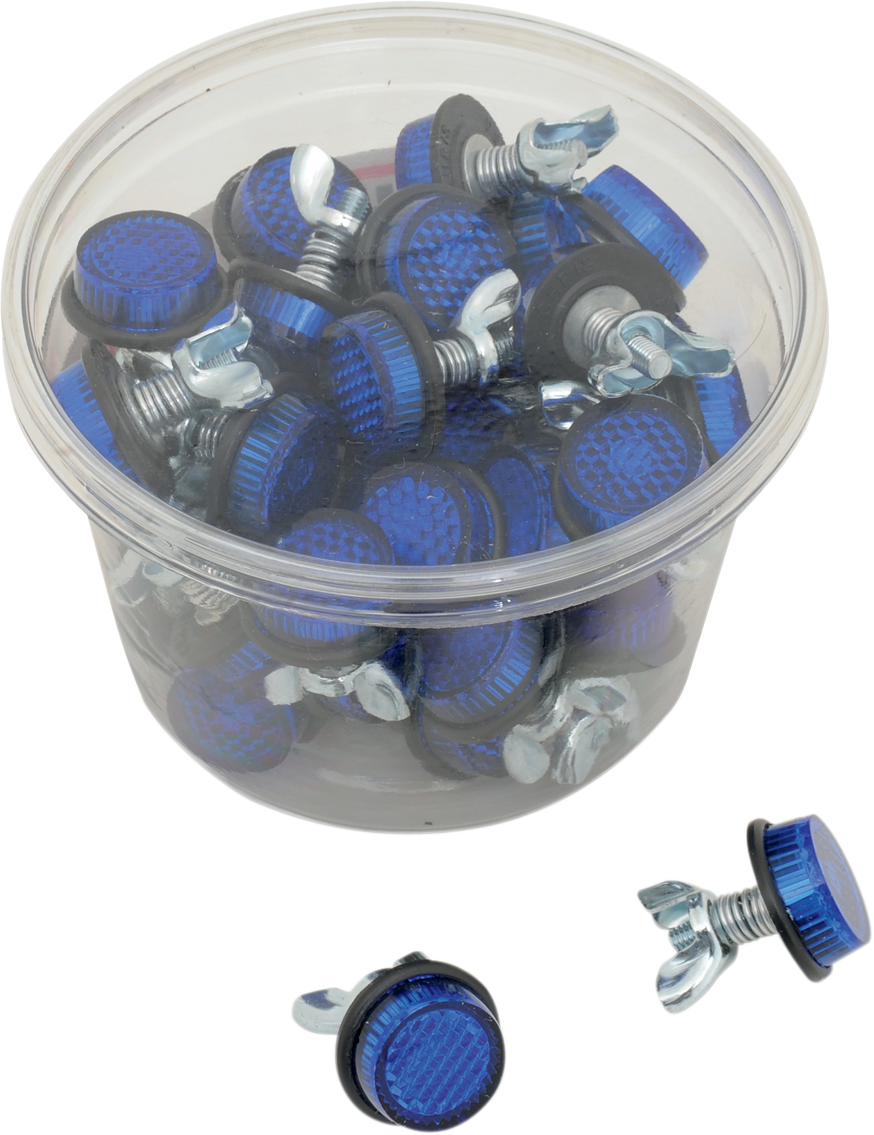 CHRIS PRODUCTS License Plate Reflectors - 40 Pack Tub / Blue DS-272082