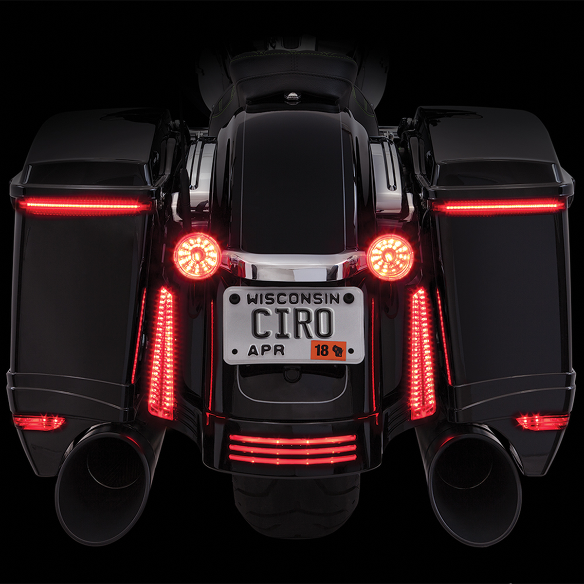 CIRO Bag Blades® - Red Turn Signals / Smoke Lens 2040-2587