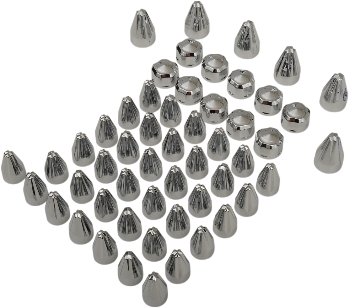 CIRO Caps - Engine/Bolt/Cover / Fluted/Spike / Chrome / M8 2404-0844