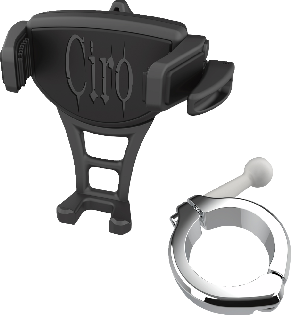 CIRO Constrictor Phone Holder - Black / Chrome 1-1/2" Handlebar Mount 0636-0576