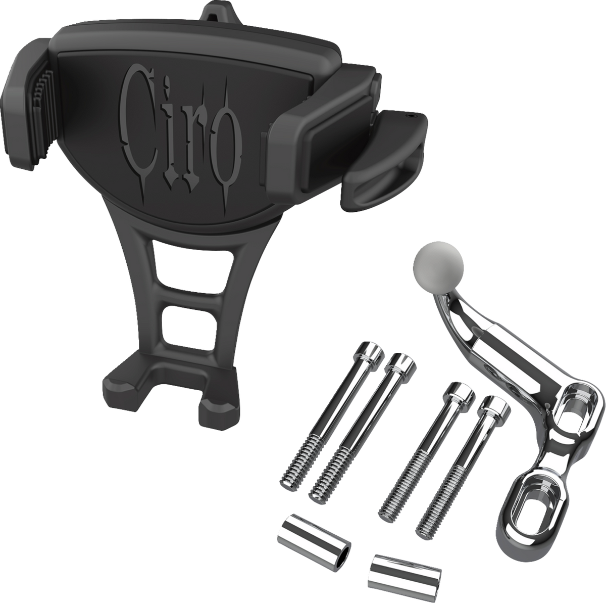 CIRO Constrictor Phone Holder - Black / Chrome Offset Perch Mount 0636-0570