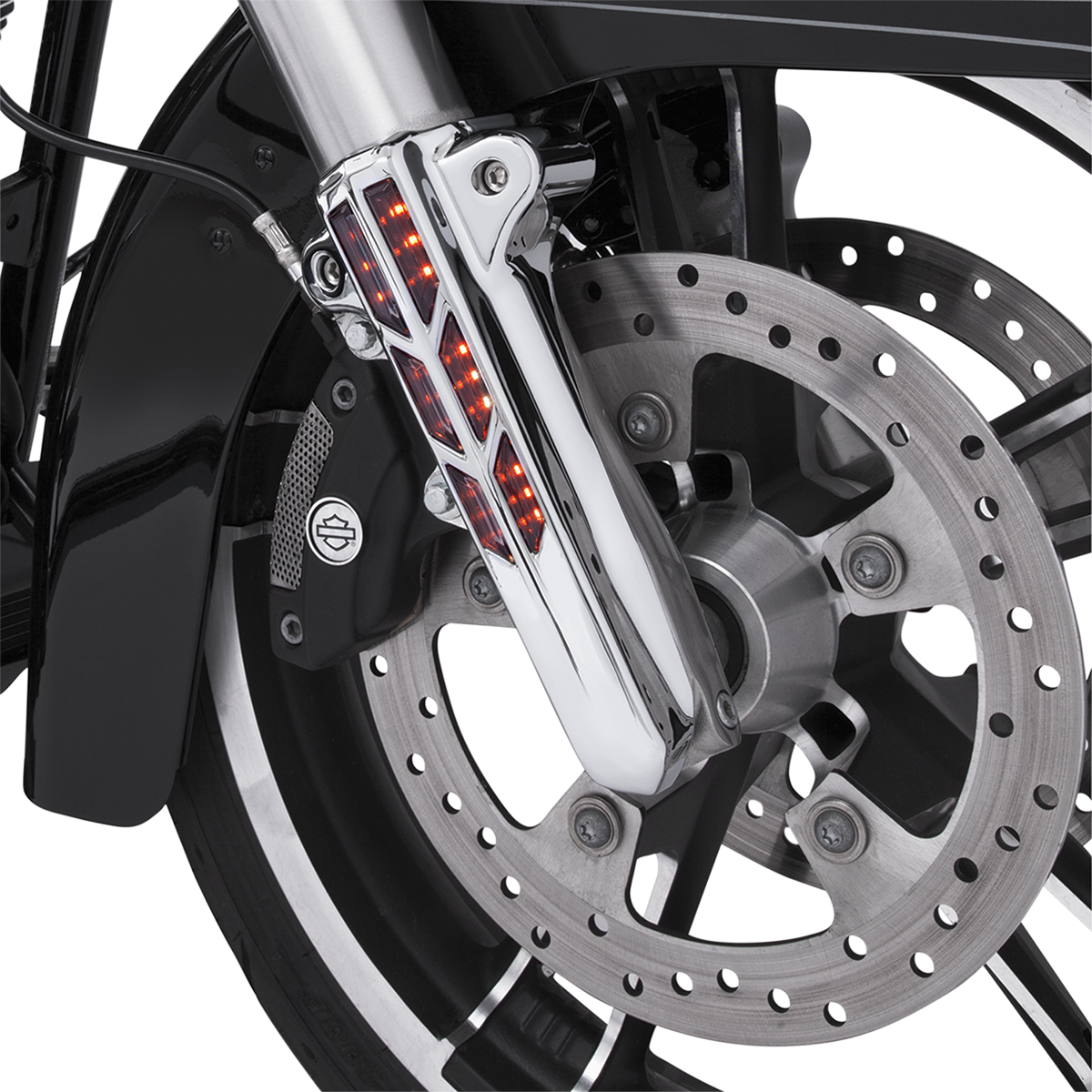 CIRO Forkini Lower Leg Covers - Chrome / With LEDs 0403-0135