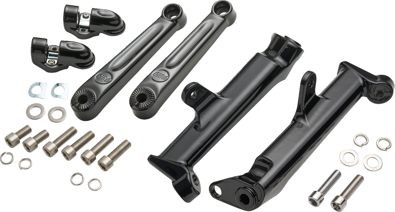 CIRO Frame Mounted Adjustable Highway Peg Mount - Extended / Black 1620-2667