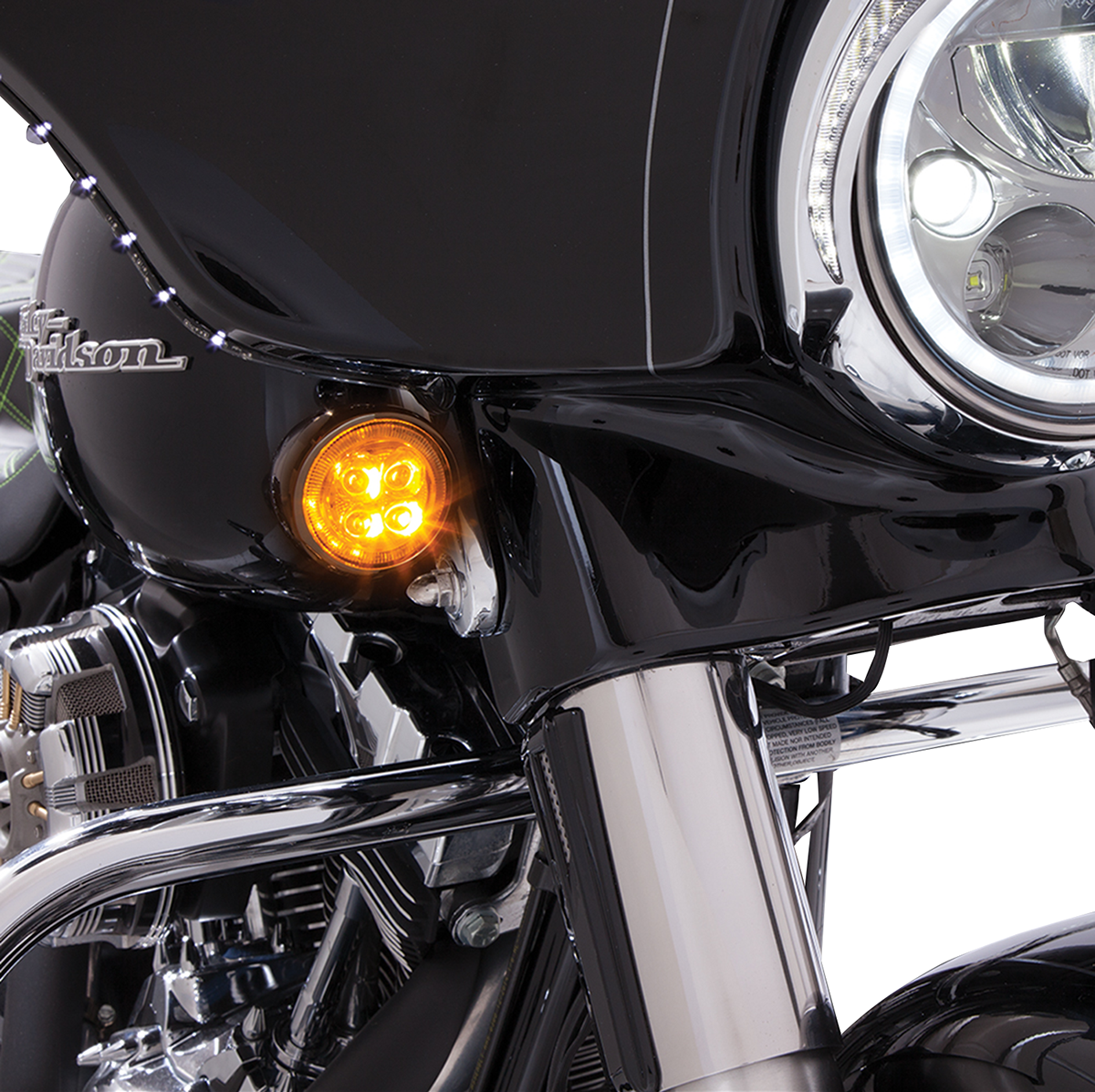 CIRO Front Signal Light Inserts - Black / Amber Lens 2040-2019