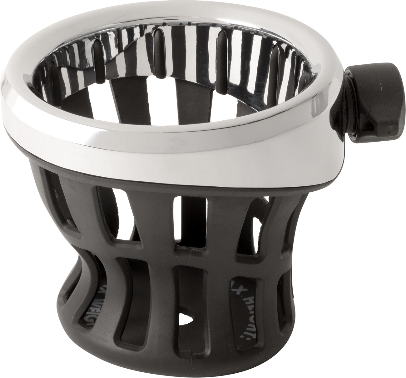 CIRO Gen 2 Drink Holder - Chrome / Passenger / Black Mount 0636-0586